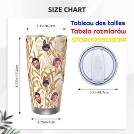 Gobelet Personnalisé Avec Visage 590ml Plantes Botaniques En Terre Cuite De Fleurs Sauvages Simples = 8 Tasse De Café Pour Voiture Avec Photo D'animaux De Compagnie,Bébé,Enfants,Hommes,Femmes