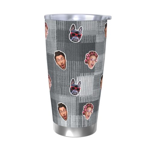 Gobelet Personnalisé Avec Visage 590ml Patchwork Ombré = 3 Tasse De Café Pour Voiture Avec Photo D'animaux De Compagnie,Bébé,Enfants,Hommes,Femmes