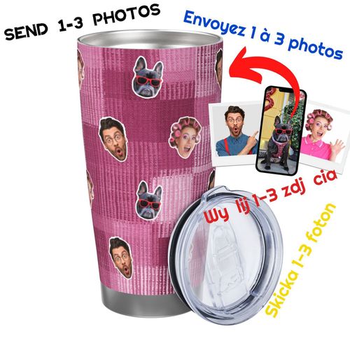 Gobelet Personnalisé Avec Visage 590ml Patchwork Ombré = 37 Tasse De Café Pour Voiture Avec Photo D'animaux De Compagnie,Bébé,Enfants,Hommes,Femmes