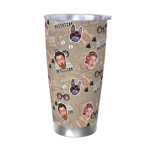 Gobelet Personnalisé Avec Visage 590ml Accessoires De Mode De Style Parisien =11 Tasse De Café Pour Voiture Avec Photo D'animaux De Compagnie,Bébé,Enfants,Hommes,Femmes