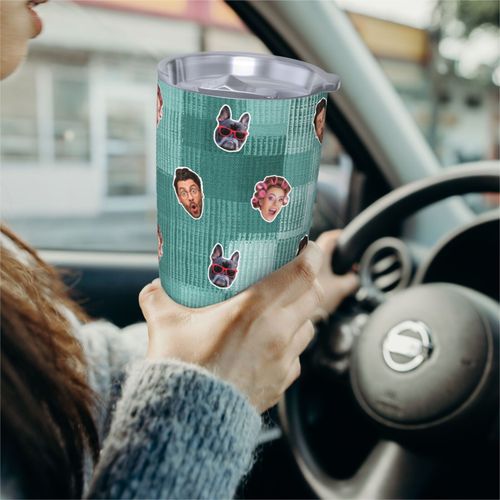 Gobelet Personnalisé Avec Visage 590ml Patchwork Ombré = 75 Tasse De Café Pour Voiture Avec Photo D'animaux De Compagnie,Bébé,Enfants,Hommes,Femmes