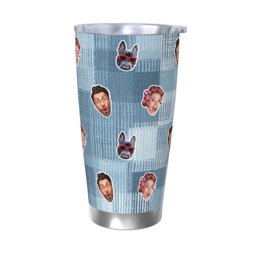 Gobelet Personnalisé Avec Visage 590ml Patchwork Ombré = 67 Tasse De Café Pour Voiture Avec Photo D'animaux De Compagnie,Bébé,Enfants,Hommes,Femmes