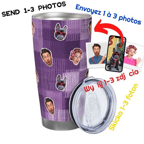 Gobelet Personnalisé Avec Visage 590ml Patchwork Ombré = 49 Tasse De Café Pour Voiture Avec Photo D'animaux De Compagnie,Bébé,Enfants,Hommes,Femmes