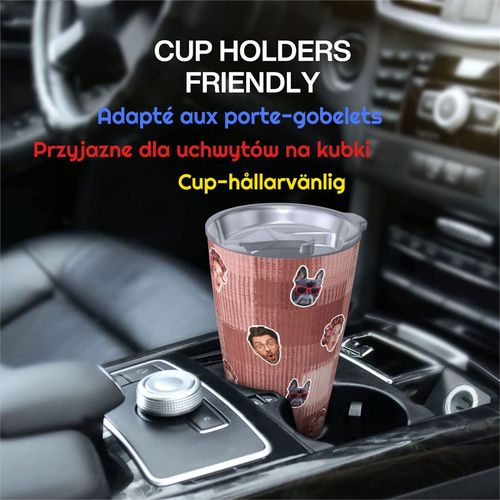Gobelet Personnalisé Avec Visage 590ml Patchwork Ombré = 32 Tasse De Café Pour Voiture Avec Photo D'animaux De Compagnie,Bébé,Enfants,Hommes,Femmes
