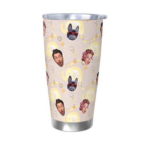 Gobelet Personnalisé Avec Visage 590ml Chambre D'enfant Bébé Arc-En-Ciel=1 Tasse De Café Pour Voiture Avec Photo D'animaux De Compagnie,Bébé,Enfants,Hommes,Femmes