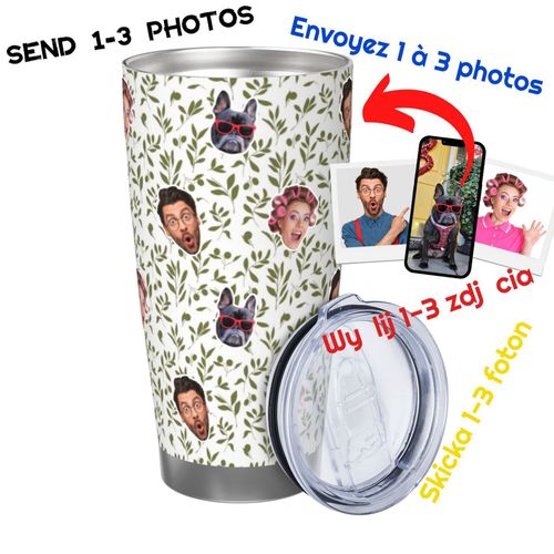Gobelet Personnalisé Avec Visage 590ml Aquarelle Sans Couture Du Jardin D'oliviers = 8 Tasse De Café Pour Voiture Avec Photo D'animaux De Compagnie,Bébé,Enfants,Hommes,Femmes