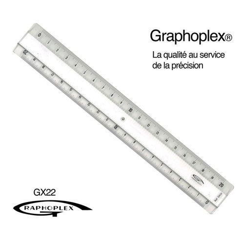 Règle Transparente 2 Biseaux + Bosselage 20 Cm - Graphoplex