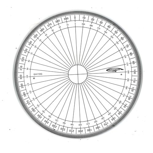 Rapporteur Cercle Entier Grades Ø 10 Cm - Graphoplex