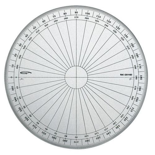 Rapporteur Cercle Entier Degrés Ø 15 Cm - Graphoplex