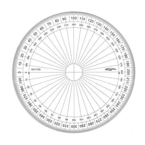 Rapporteur Cercle Entier Grades Ø 15 Cm - Graphoplex