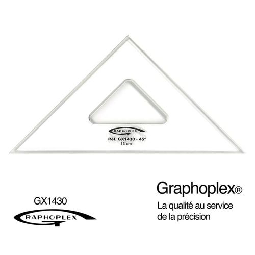 Equerre 45° 3 Bords Anti-Taches 13 Cm - Graphoplex