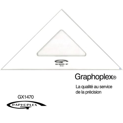 Equerre 45° 3 Bords Anti-Taches 32 Cm - Graphoplex