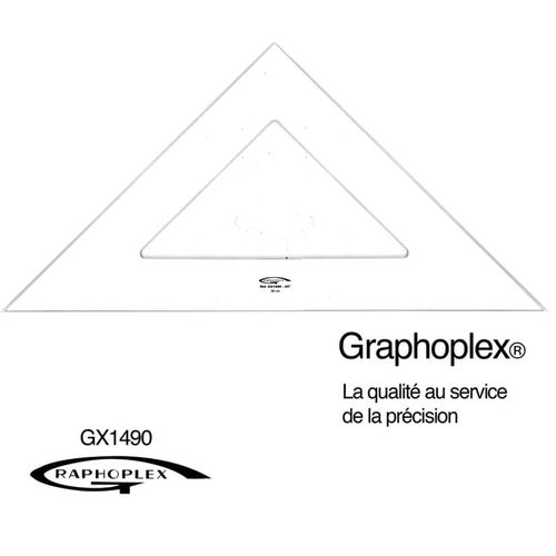 Equerre 45° 3 Bords Anti-Taches 50 Cm - Graphoplex