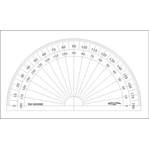 Rapporteur 1/2 Cercle Degrés Ø 10 Cm - Graphoplex