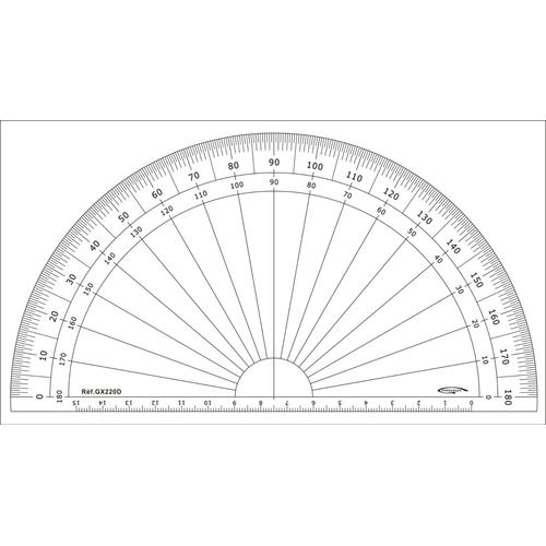 Rapporteur 1/2 Cercle Degrés Ø 20 Cm - Graphoplex