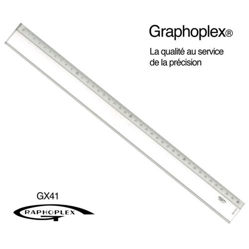 Règle Transparente 1 Biseau + Bosselage 40 Cm - Graphoplex
