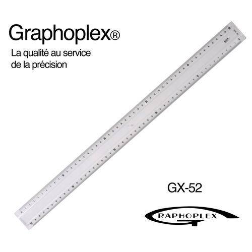 Règle Transparente 2 Biseaux + Bosselage 50 Cm - Graphoplex