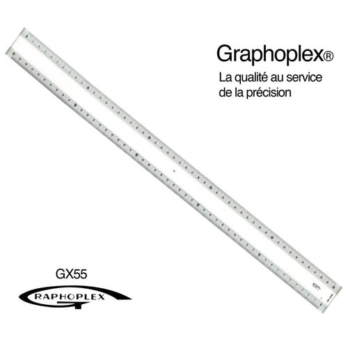 Règle Transparente 2 Biseaux Blancs + Bosselage 50 Cm - Graphoplex