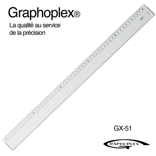 Règle Transparente 1 Biseau + Bosselage 50 Cm - Graphoplex