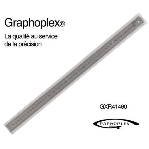 Réglet Acier Épais Ép = 1mm L = 24mm L = 50cm - Graphoplex