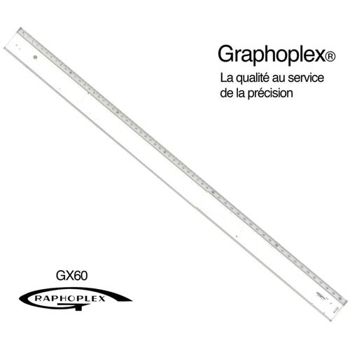 Règle Transparente 1 Biseau + Bosselage 60 Cm - Graphoplex