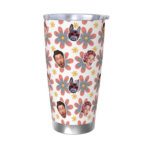Gobelet Personnalisé Avec Visage 590ml Neutre Rétro Années 70 =10 Tasse De Café Pour Voiture Avec Photo D'animaux De Compagnie,Bébé,Enfants,Hommes,Femmes