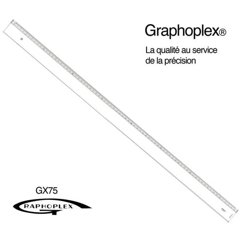 Règle Transparente 1 Biseau + Bosselage 75 Cm - Graphoplex