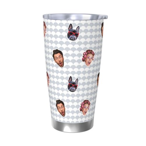 Gobelet Personnalisé Avec Visage 590ml Géométrique Neutre =1 Tasse De Café Pour Voiture Avec Photo D'animaux De Compagnie,Bébé,Enfants,Hommes,Femmes