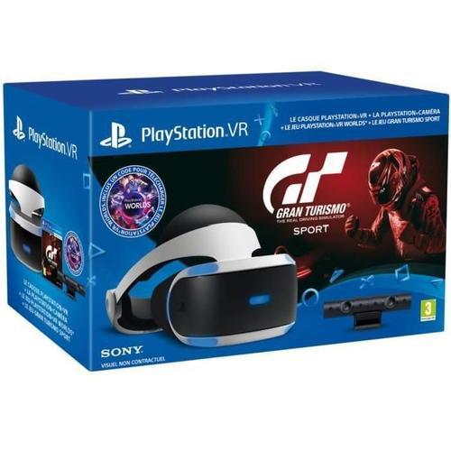 Playstation Vr + Caméra V2 + Gran Turismo Sport  + Vr Worlds + Qui-Es-Tu ? -Jeu Playlink A Télécharger-