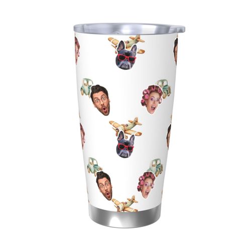 Gobelet Personnalisé Avec Visage 590ml Pépinière D'avions =1 Tasse De Café Pour Voiture Avec Photo D'animaux De Compagnie,Bébé,Enfants,Hommes,Femmes