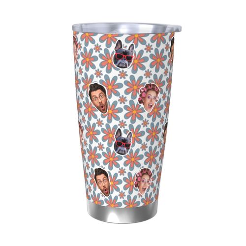 Gobelet Personnalisé Avec Visage 590ml Neutre Rétro Années 70 =1 Tasse De Café Pour Voiture Avec Photo D'animaux De Compagnie,Bébé,Enfants,Hommes,Femmes