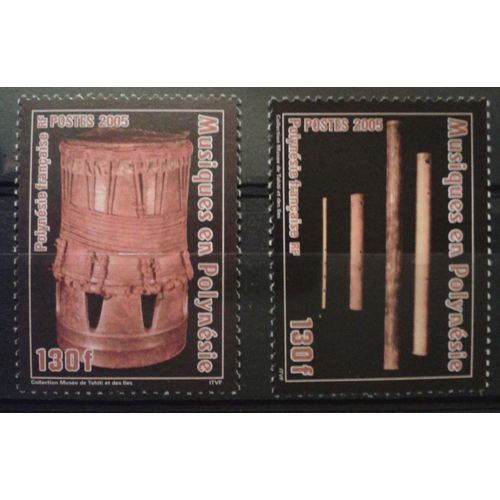 2 Timbres France Polynésie Française 2005 Yvert Et Tellier N°752, 753 Musique En Polynésie Neuf** Gomme Intacte