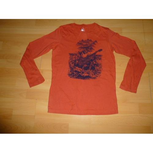 T-Shirt Manches Longues Rouge Et Noir - Quicksilver -12 Ans