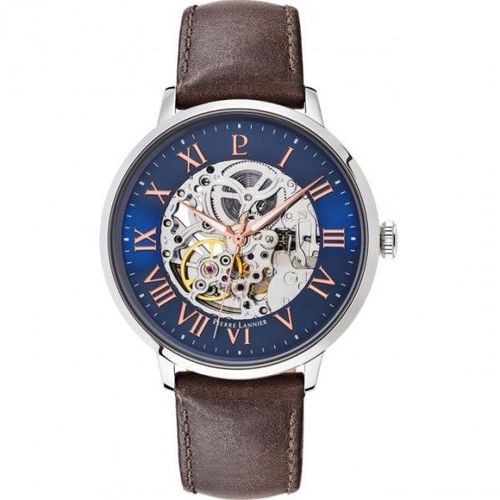 Montre Pierre Lannier Homme Automatique Acier Cuir Marron 322b164