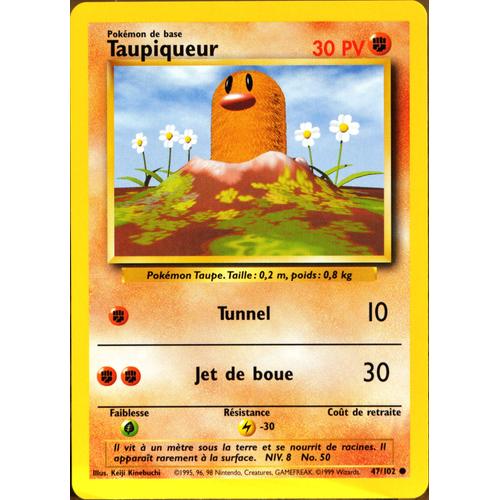 Carte Pokémon 47/102 Taupiqueur 30 Pv Set De Base Neuf Fr