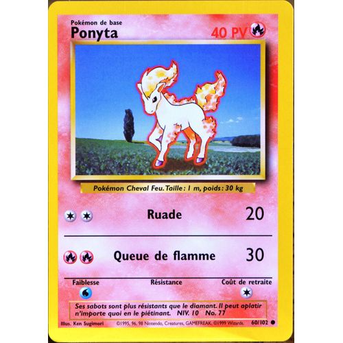 Carte Pokémon 60/102 Ponyta 40 Pv