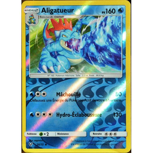Carte Pokémon 20/73 Aligatueur 160 Pv - Reverse