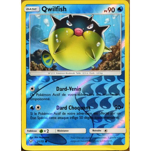 Carte Pokémon 21/73 Qwilfish 90 Pv - Reverse Sl3.5 Légendes Brillantes Neuf Fr