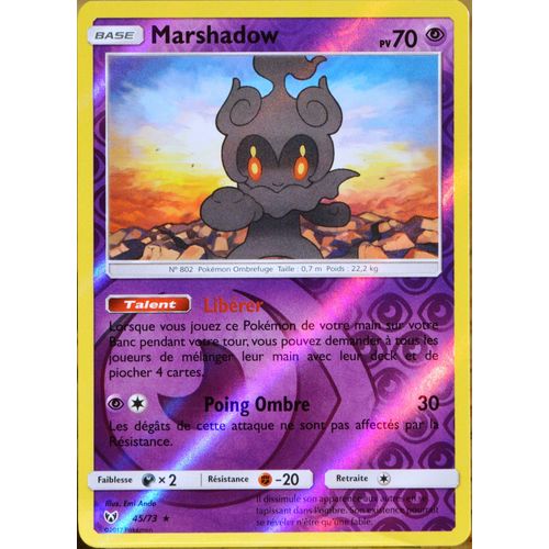 Carte Pokémon 45/73 Marshadow 70 Pv - Reverse
