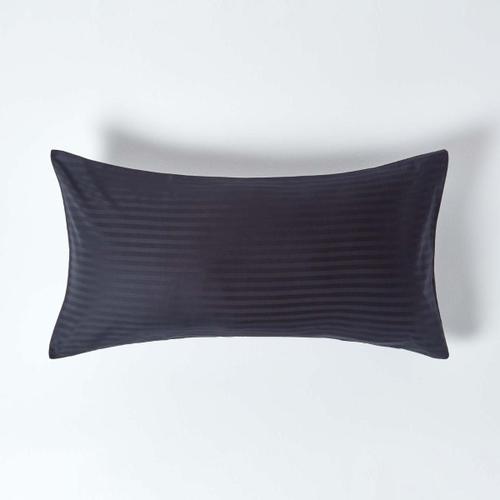 Taie D'oreiller En Coton Égyptien Noir - 330 Fils- 50 X 90 Cm