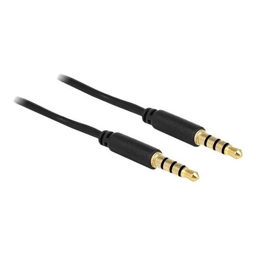 Delock - Câble pour casque micro - mini jack 4 pôles mâle pour mini jack 4 pôles mâle - 5 m - blindé - noir