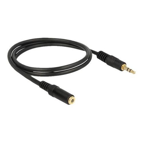 Delock - Rallonge de câble audio - mini-phone stereo 3.5 mm femelle pour mini-phone stereo 3.5 mm mâle - 1 m - noir