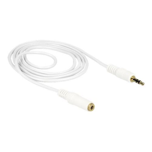 Delock - Rallonge de câble audio - mini-phone stereo 3.5 mm femelle pour mini-phone stereo 3.5 mm mâle - 1 m - blanc