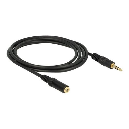 Delock - Rallonge de câble audio - mini-phone stereo 3.5 mm femelle pour mini-phone stereo 3.5 mm mâle - 2 m - noir