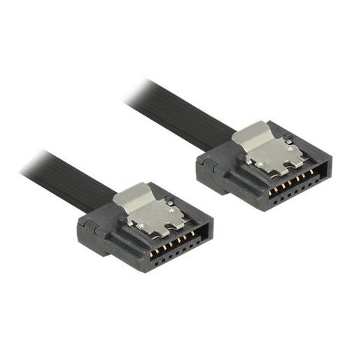 Delock FLEXI - Câble SATA - Serial ATA 150/300/600 - SATA (F) pour SATA (F) - 20 cm - verrouillé - noir