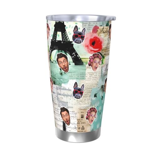 Gobelet Personnalisé Avec Visage 590ml Journal Français Collage Menthe Paris =11 Tasse De Café Pour Voiture Avec Photo D'animaux De Compagnie,Bébé,Enfants,Hommes,Femmes