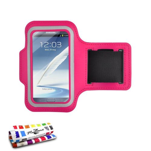 Brassard De Sport Samsung Galaxy Note 2 Rose Fushia Anti-Dérapant