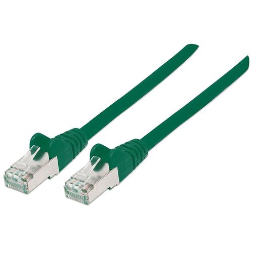 Intellinet Network Patch Cable, Cat6A, 5m, Green, Copper, S/FTP, LSOH / LSZH, PVC, RJ45, Gold Plated Contacts, Snagless, Booted, Lifetime Warranty, Polybag - Cordon de raccordement (DTE) - RJ-45...
