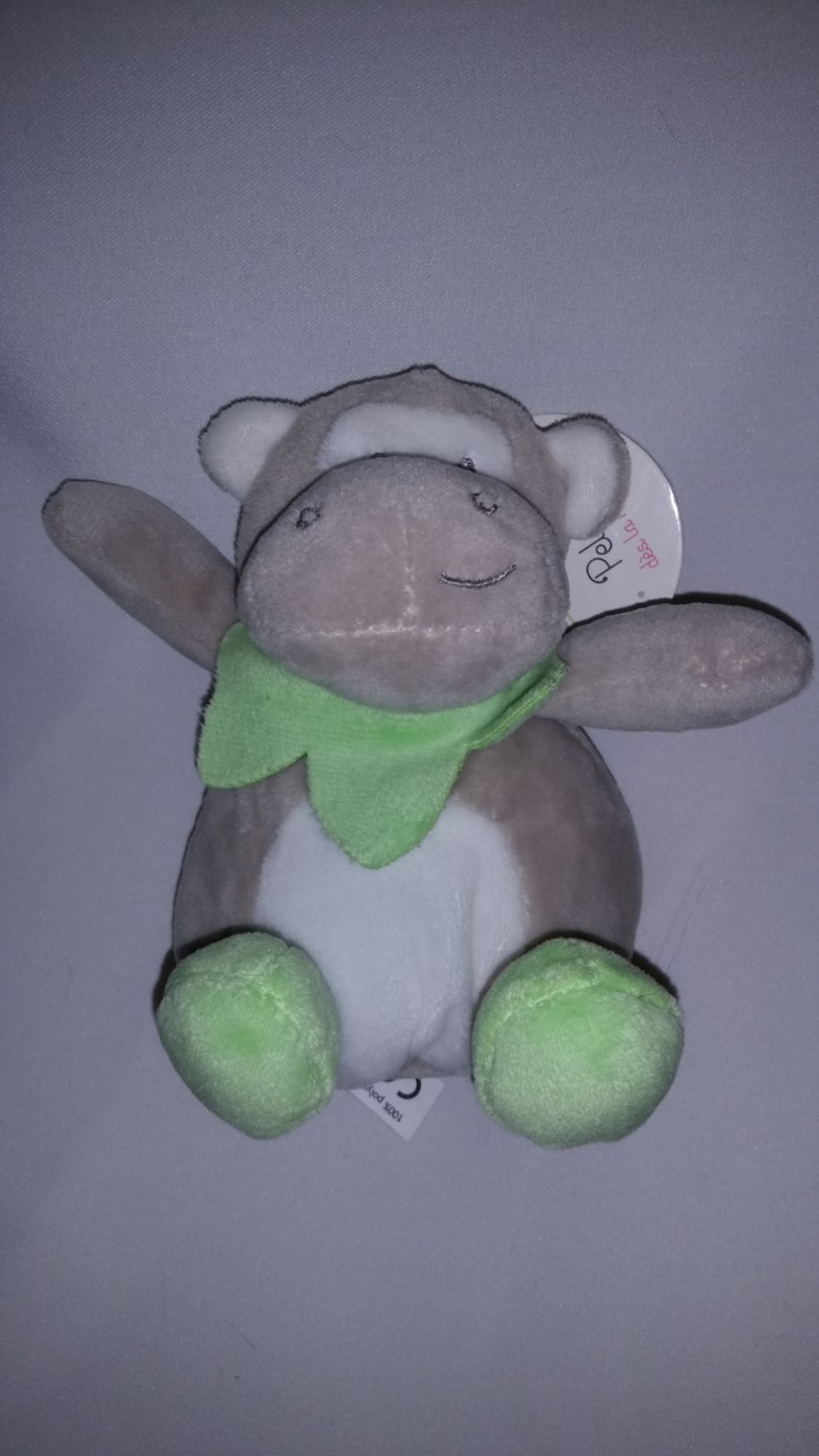 Doudou Hippopotame Singe Tom Et Ses Z'amis Cmp Vert Blanc Gris Jouet Bebe Naissance Peluche Éveil Enfant Blankie Blanket Comforter Soft Toys Plush 14 Cm