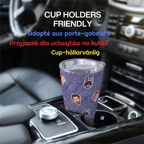 Gobelet Personnalisé Avec Visage 590ml Rideau De Guirlandes En Feuille Métallique = 61 Tasse De Café Pour Voiture Avec Photo D'animaux De Compagnie,Bébé,Enfants,Hommes,Femmes